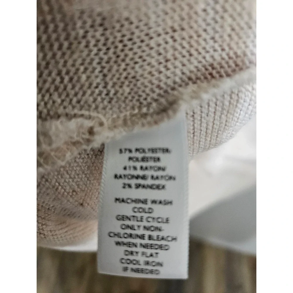 Lou &‎ Grey Oatmeal Beige Short Sleeve Knit Crewneck Top Small